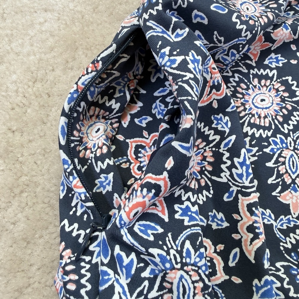 Title Nine Diamalete Sleeveless Dress Womens M Blue Floral Athletic Coastal - Picture 7 of 11